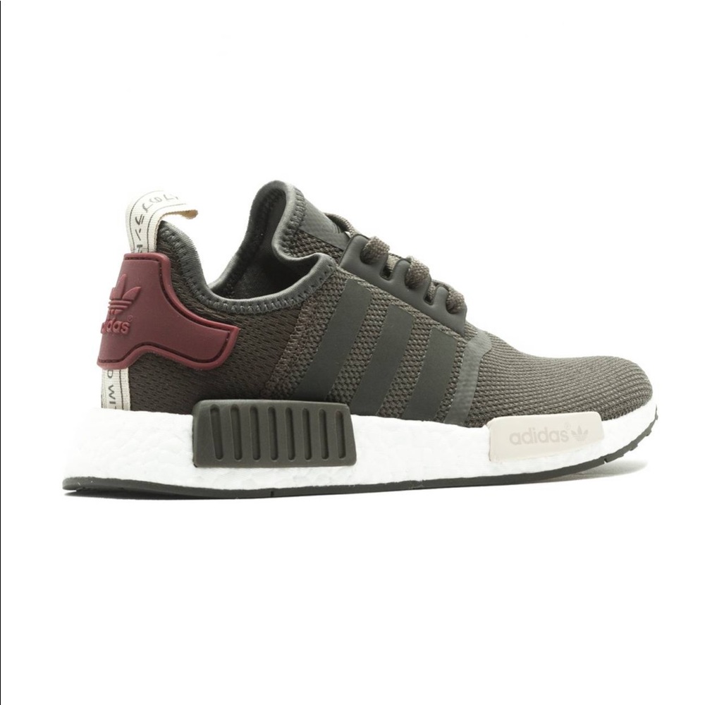 Adidas NMD_R1 Shoes in Olive Maroon - Picture 3 of 15